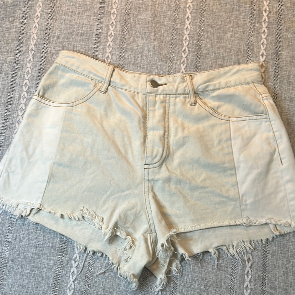 Tribe High Waist Distressed Denim Shorts